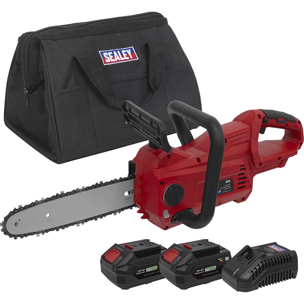 Sealey CP20VCHS 20v Cordless Chainsaw 250mm 2 x 4ah Li-ion Charger Bag