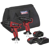 Sealey CP20V 20v Cordless Combi Drill and Impact Driver Kit Sealey CP20V 20v Cordless Combi Drill and Impact Driver Kit
