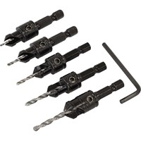 Sealey 5 Piece Countersinking Drill Bit Set Sealey 5 Piece Countersinking Drill Bit Set