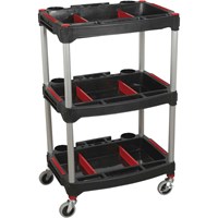 Sealey 3 Shelf Composite Trolley with Parts Storage Sealey 3 Shelf Composite Trolley with Parts Storage