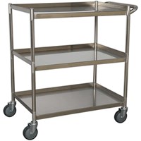 Sealey 3 Shelf Stainless Steel Workshop Trolley Sealey 3 Shelf Stainless Steel Workshop Trolley