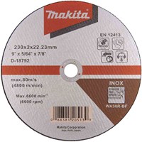 Makita Thin Inox Stainless Steel Cutting Disc 230mm  Makita Thin Inox Stainless Steel Cutting Disc 230mm