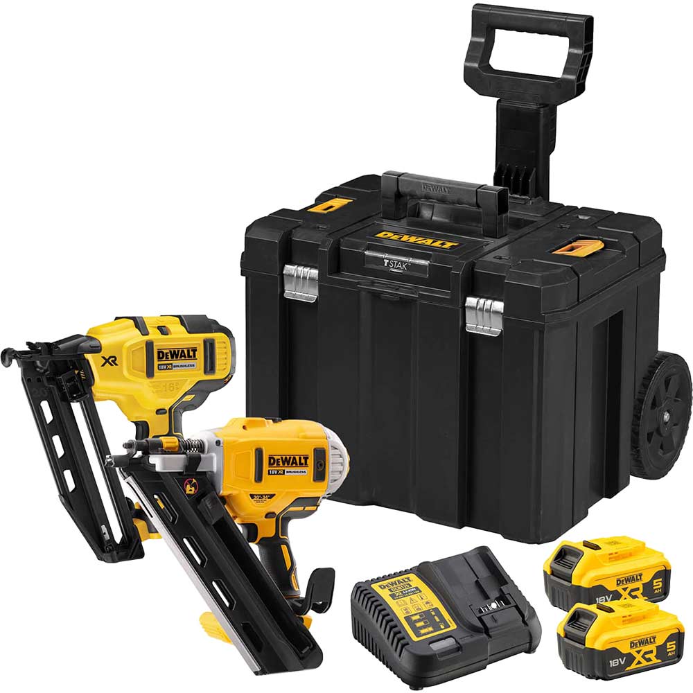 DeWalt DCK264P2T 18v XR Cordless Brushless Nail Gun Twin Pack Power