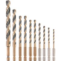 DeWalt 10 Piece Black and Gold Impact Hex HSS Drill Bit Set