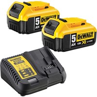 DeWalt 18v XR Cordless Twin Li-ion Battery and Charger Pack 5ah DeWalt 18v XR Cordless Twin Li-ion Battery and Charger Pack 5ah