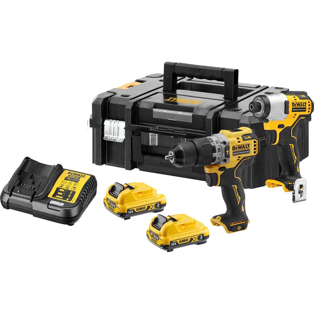DeWalt DCK2111L2T 12v XR Cordless Brushless Combi Drill and Impact Driver Kit Power Tool Kits