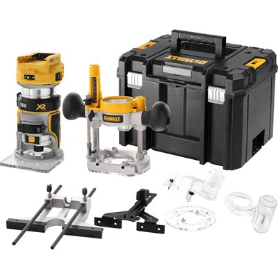 DeWalt DCW604NT 18v XR Cordless Brushless 1/4" Plunge Router and Trimmer Kit