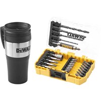 DeWalt 25 Piece Drill Screwdriver Bit Set and Mug in Tough Case DeWalt 25 Piece Drill Screwdriver Bit Set and Mug in Tough Case