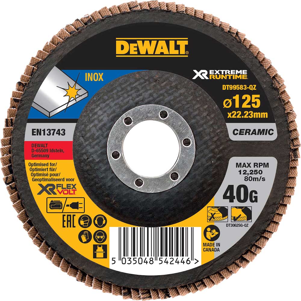 Dewalt Extreme Runtime Flap Disc 125Mm
