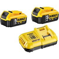 DeWalt 18v XR Cordless Twin Li-ion Battery and Fast Charger Pack 5ah DeWalt 18v XR Cordless Twin Li-ion Battery and Fast Charger Pack 5ah