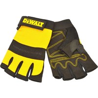 DeWalt Fingerless Synthetic Padded Leather Palm Gloves