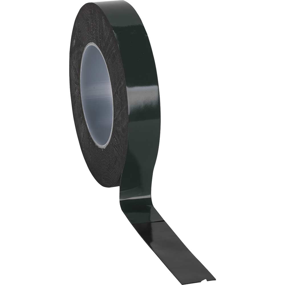 Sealey Black Double Sided Adhesive Foam Tape 25Mm 10M