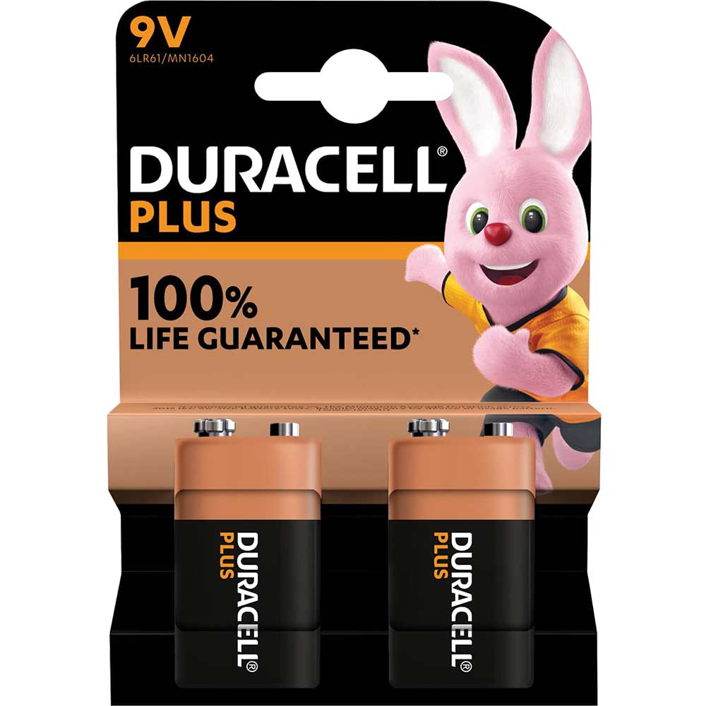 Duracell 9v Plus Power 100% Batteries