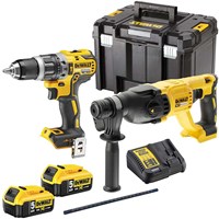 DeWalt DCK2071 18v XR Cordless Brushless SDS Plus and Combi Drill Kit