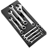 Expert by Facom 7 Piece Ratchet Combination Spanner Set in Tray Module Expert by Facom 7 Piece Ratchet Combination Spanner Set in Tray Module