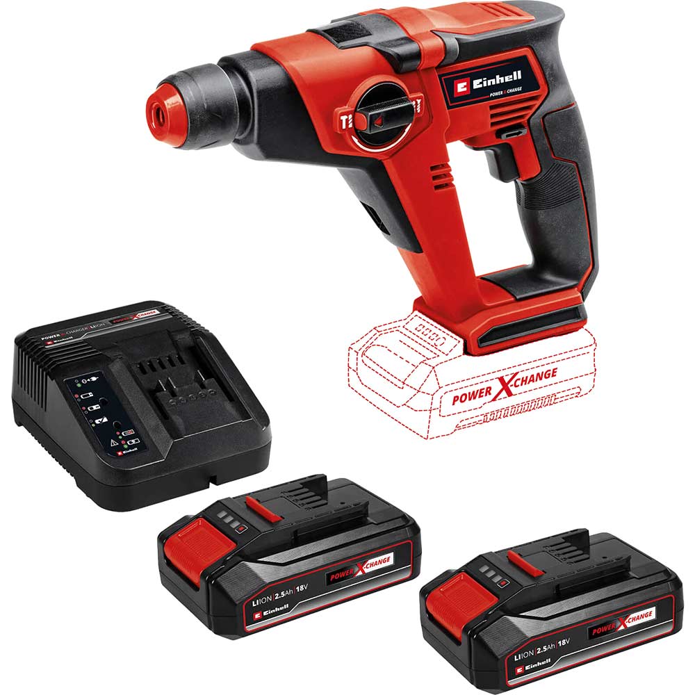 Einhell TE-HD 18/12 Li 18v Cordless Compact SDS Plus Drill - 1 x 2.5Ah battery + charger