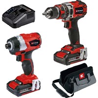 Einhell 18v Cordless Brushless Combi Drill and Impact Driver Kit Einhell 18v Cordless Brushless Combi Drill and Impact Driver Kit