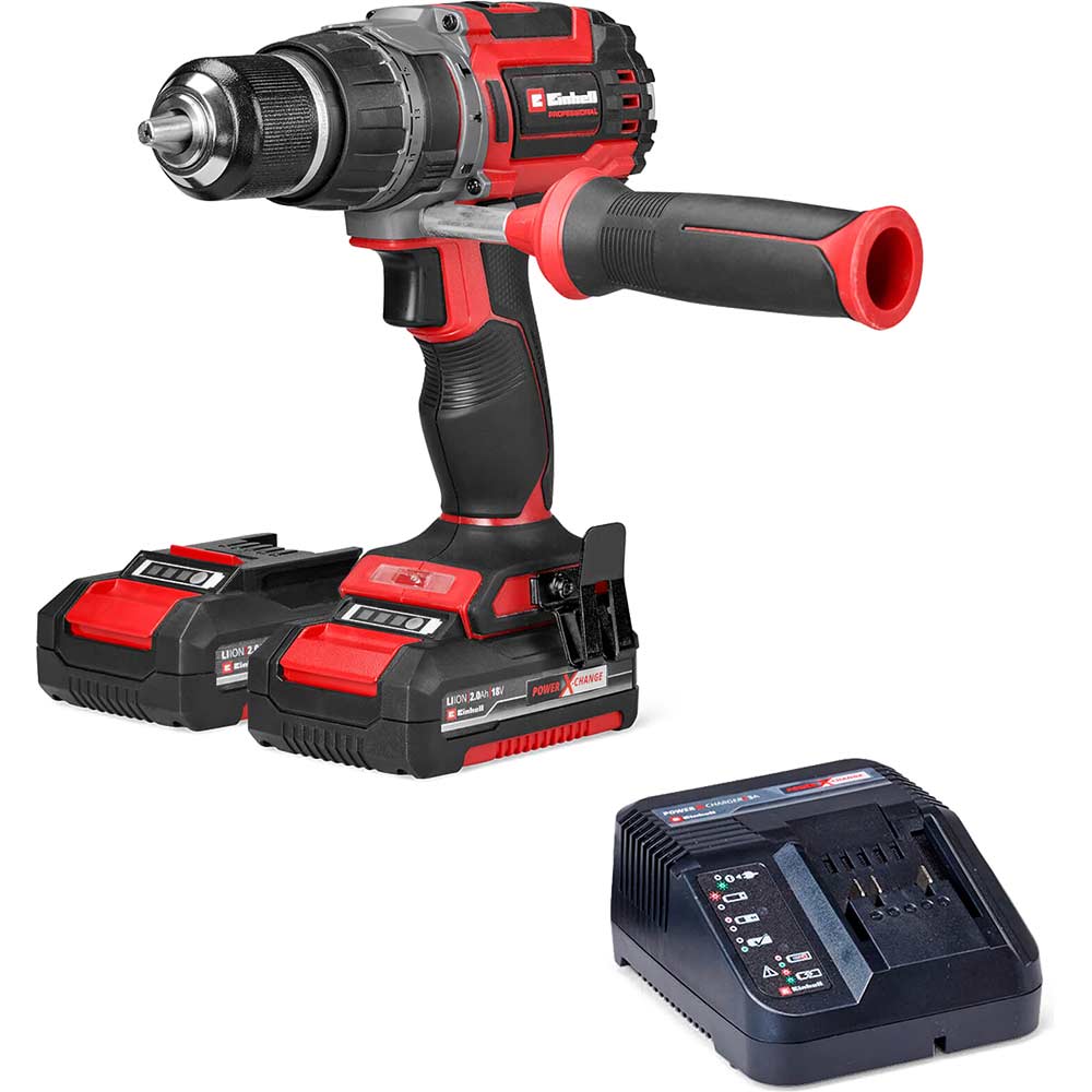 Einhell Professional Tp-Cd 18/70 Li-I Bl 18V Cordless Brushless Combi Drill X 2Ah Li-Ion Battery Charger Case Size 2