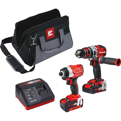 Einhell 18v Cordless Brushless Combi Drill and Impact Driver Kit