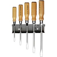 Facom 5 Piece Wooden Handle Slotted Screwdriver Set