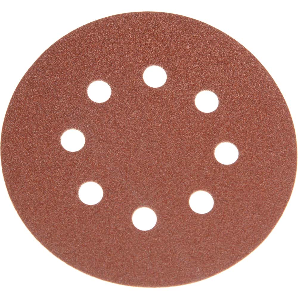 Faithfull 125Mm Hook And Loop Aluminium Oxide Sanding Discs Size 25