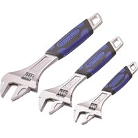 Faithfull 3 Piece Matt Chrome Adjustable Spanner Set Faithfull 3 Piece Matt Chrome Adjustable Spanner Set