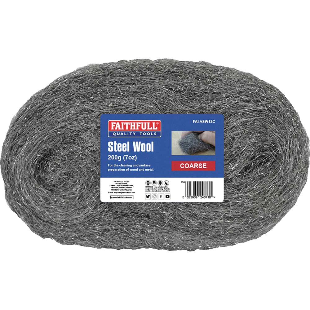 Faithfull Steel Wire Wool Coarse 200G