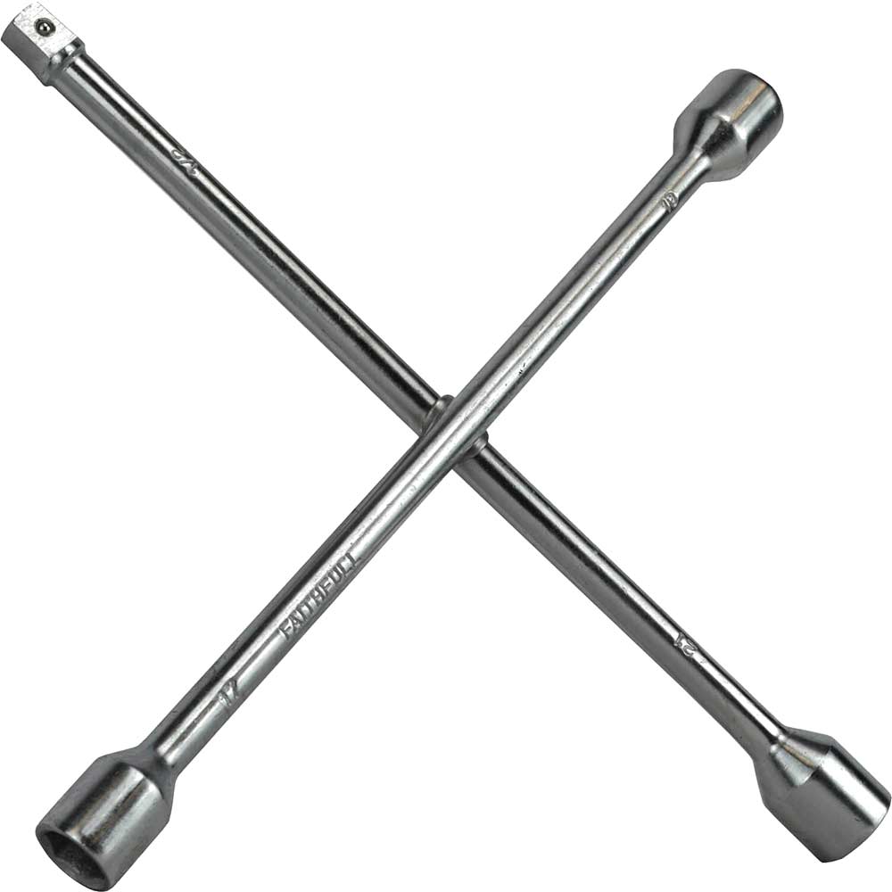 Faithfull Chrome Plated 4 Way Wheel Brace
