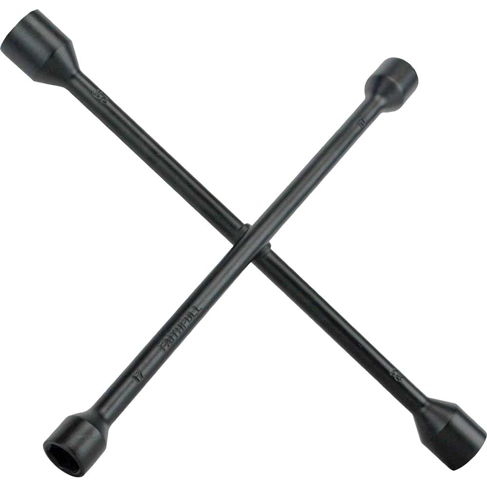Faithfull Black Powder Coated 4 Way Wheel Brace