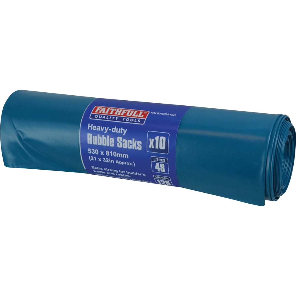 Faithfull  Blue Heavy-Duty Rubble Sacks (Roll 10)