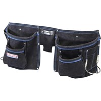 Faithfull Double Tool and Nail Pouch Leather Tool Belt Faithfull Double Tool and Nail Pouch Leather Tool Belt
