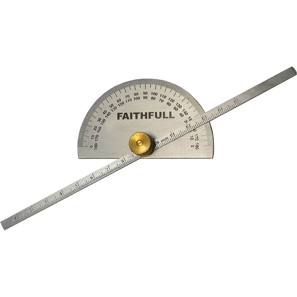 Faithfull Depth Gauge And Protractor 6In