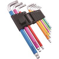 Faithfull 9 Piece Multicoloured Hex Key Set Metric