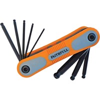 Faithfull 8 Piece Folding Ball End Hexagon Allen Key Set Metric