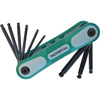 Faithfull 9 Piece Ball End Folding Hexagon Allen Key Set Imperial
