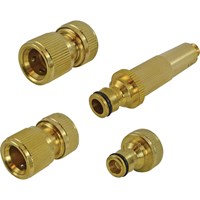 Faithfull Brass Garden Nozzle and Fittings Kit 4 Piece Faithfull Brass Garden Nozzle and Fittings Kit 4 Piece