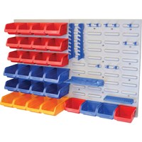 Faithfull 43 Piece Wall Storage Bin and Panel Set Faithfull 43 Piece Wall Storage Bin and Panel Set