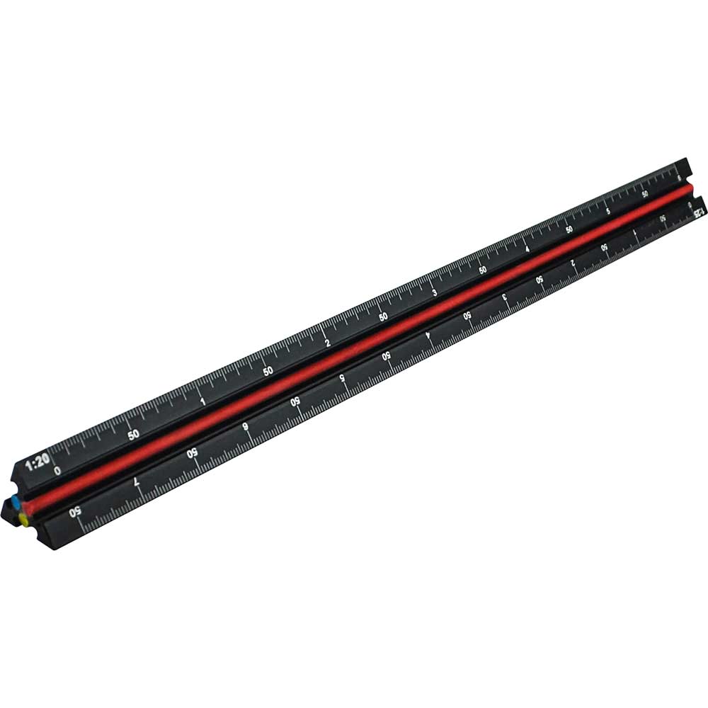 Faithfull Black Prestige Tri Scale Engineer Rule Size 6