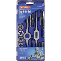 Faithfull 21 Piece Carbon Steel Tap and Die Set Metric Faithfull 21 Piece Carbon Steel Tap and Die Set Metric