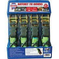 Faithfull 4 Piece Ratchet Tie Down Strap Set