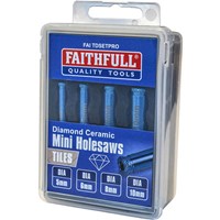 Faithfull 4 Piece Diamond Ceramic Mini Holesaw Set