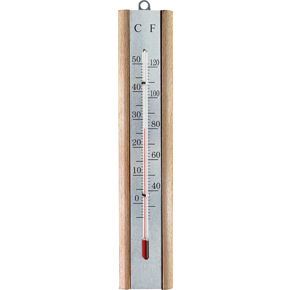 Faithfull  Thermometer Wall Beech Silver 200Mm