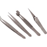 Faithfull 4 Piece Stainless Steel Tweezer Set Faithfull 4 Piece Stainless Steel Tweezer Set