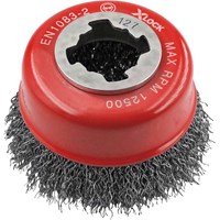 Faithfull X Lock Crimped 0.3mm Steel Wire Cup Brush  Faithfull X Lock Crimped 0.3mm Steel Wire Cup Brush
