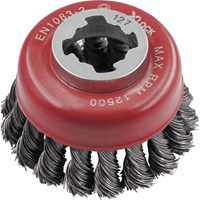 Faithfull X Lock Twist Knot 0.5mm Steel Wire Cup Brush  Faithfull X Lock Twist Knot 0.5mm Steel Wire Cup Brush