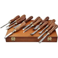 Faithfull 12 Piece Wood Carving Chisel Set in Case