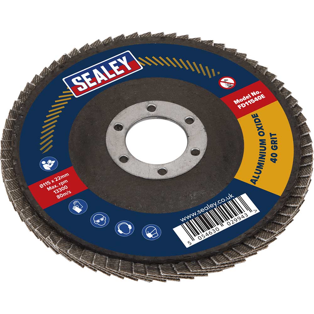 Sealey Aluminium Abrasive Flap Disc 115Mm 40G