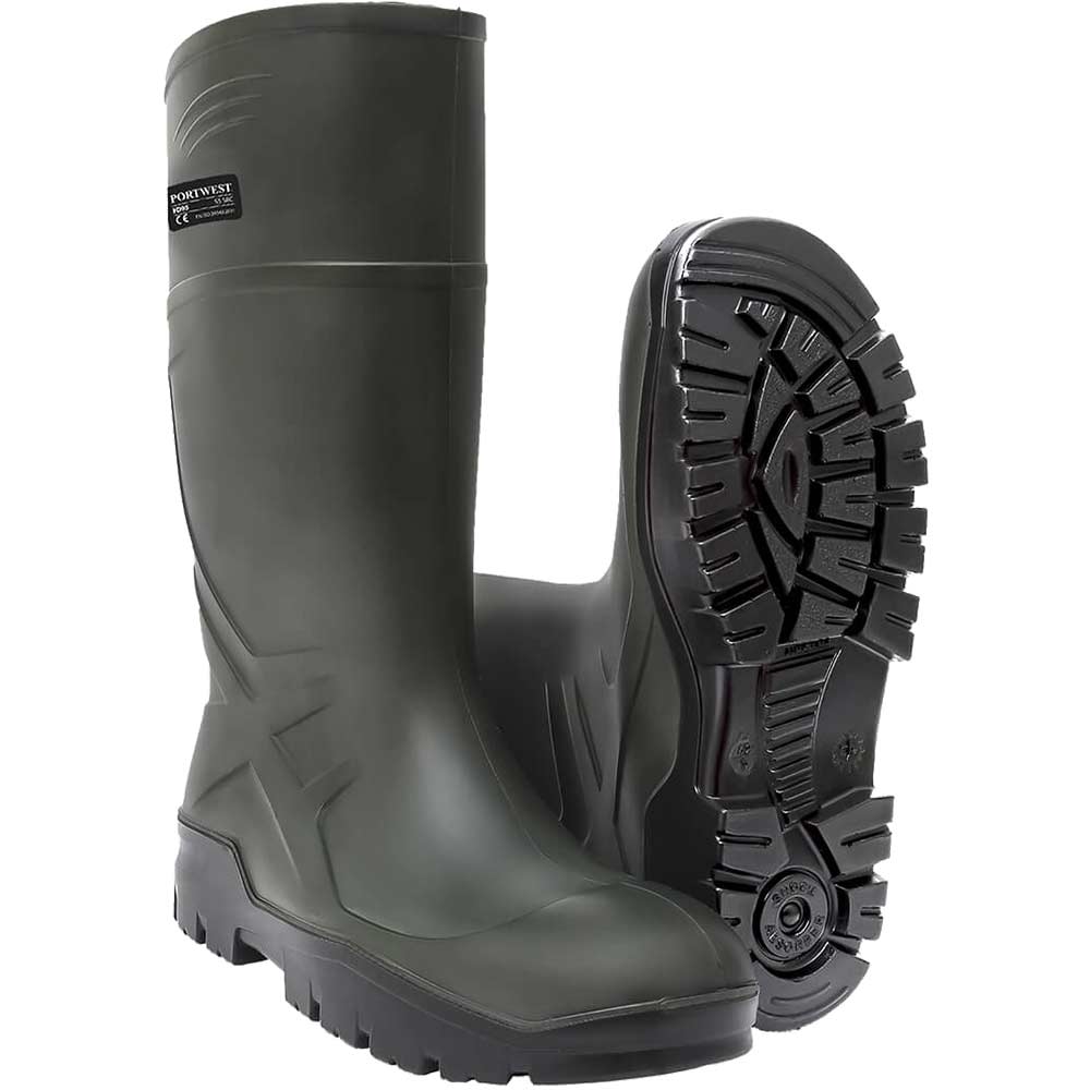 Portwest Green Pu Non Safety Wellington Boots Size 9
