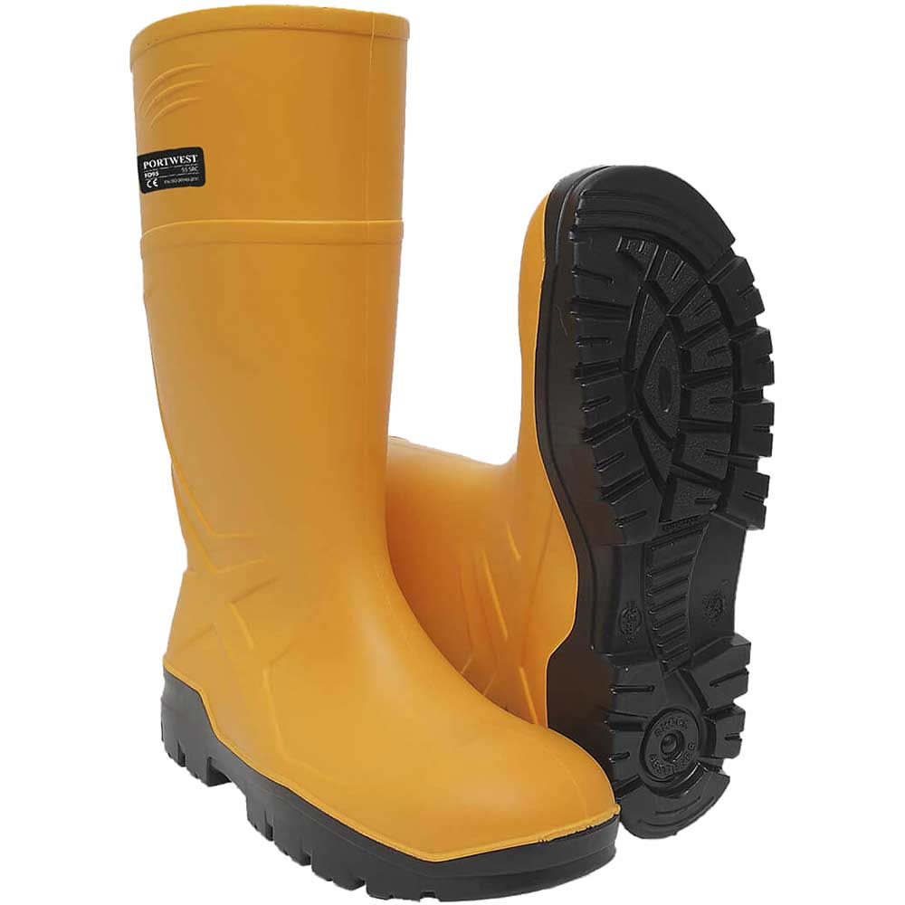 Portwest Yellow Pu Safety Wellington Boots Size 9