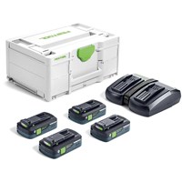Festool 18v SYS Energy Set 4 x HighPower Batteries 4ah and Charger Kit Festool 18v SYS Energy Set 4 x HighPower Batteries 4ah and Charger Kit